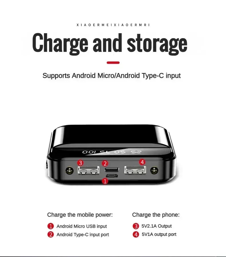 Xiaomi-Mini banco de energía de gran capacidad, 30000mah, carga súper rápida, Cable incorporado, batería externa portátil para Samsung y iPhone-MovilExpressShop