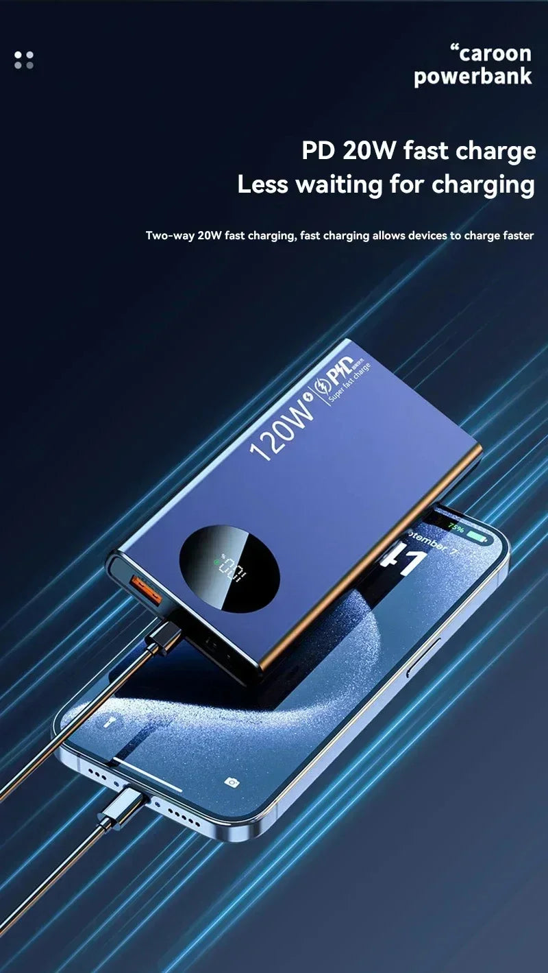 ONEPLUS 120W 200000mAh banco de energía de alta capacidad carga súper rápida cargador de batería portátil para iPhone Samsung Huawei-MovilExpressShop