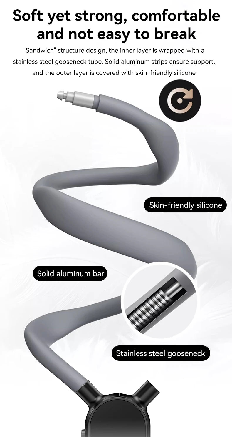 Clip magnético para teléfono con montaje en cuello 360 °   Soporte de teléfono POV de rotación para Iphone 15 14 13 12 11 10 para accesorios de teléfono SAMSUNG HUAWEI-MovilExpressShop