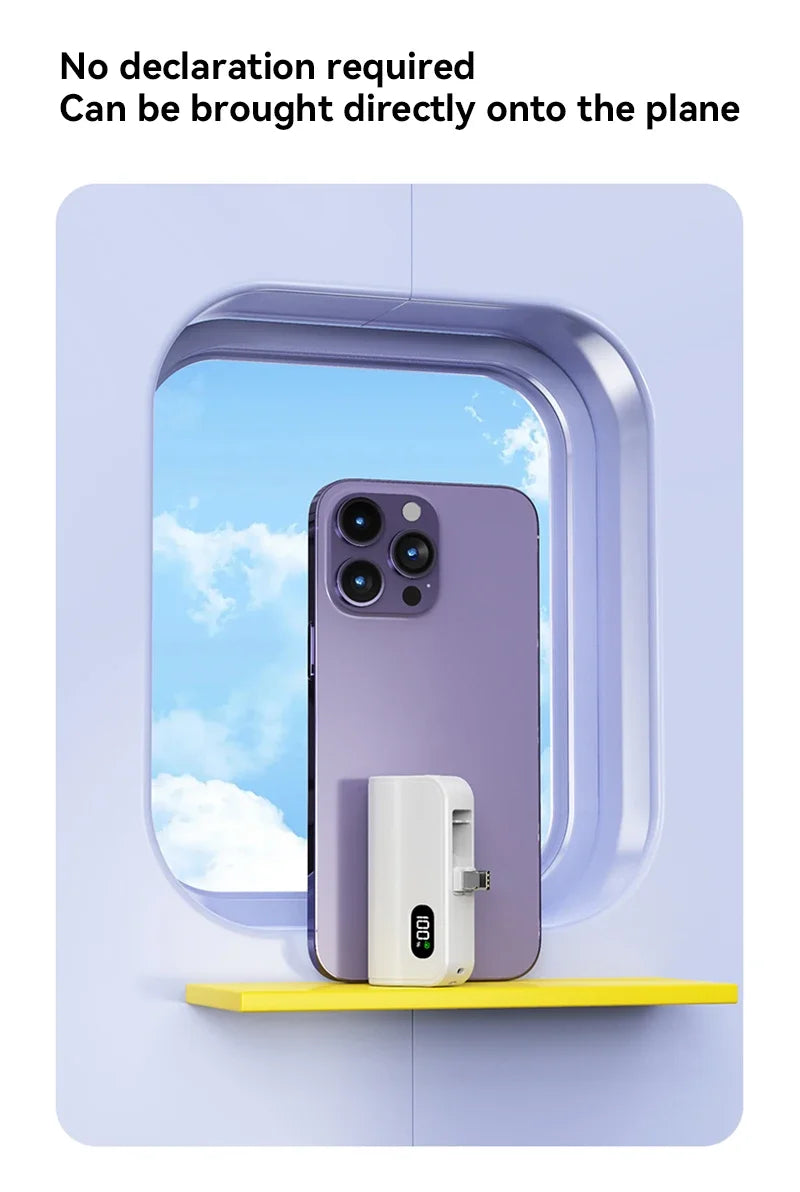 Mini cápsula 50000mAh banco de energía de alta capacidad batería externa de carga rápida inalámbrica portátil para iPhone Huawei Samsung