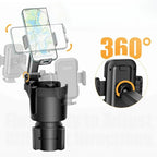 Portavasos para coche con soporte para teléfono móvil, soporte para vasos con rotación de 360, expansor para teléfono inteligente, accesorios interiores para automóvil