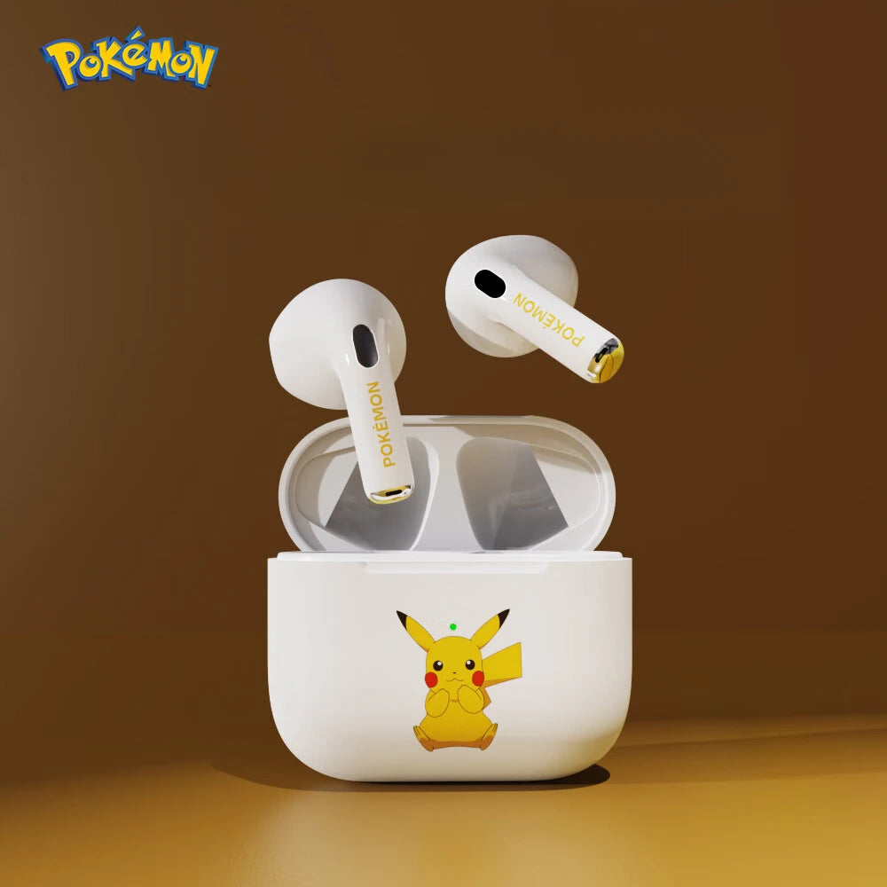 Pokemon Pikachu 5,0 inalámbrico Bluetooth deportes reducción de ruido auriculares táctiles con micrófono estuche de carga auriculares manos libres lindo-MovilExpressShop