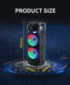 Altavoz Bluetooth portátil de baile cuadrado grande, columna de barra de sonido con luz LED colorida, caja de sonido KTV, Subwoofer Inalámbrico, Boombox de alta fidelidad-MovilExpressShop
