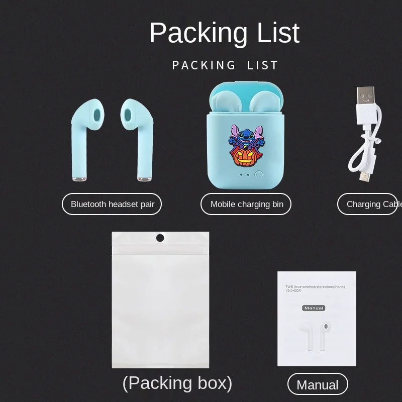 Disney-auriculares inalámbricos Stitzer TWS i7 Mini 2, cascos con Bluetooth 5,0, micrófono, estuche de carga, manos libres, novedad-MovilExpressShop