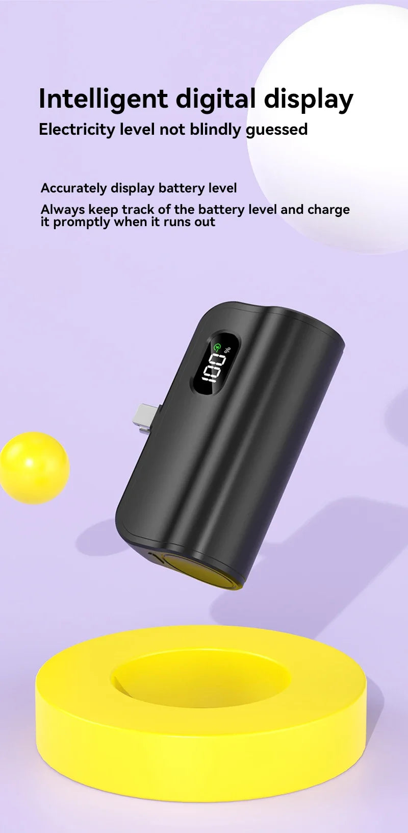 Mini cápsula 50000mAh banco de energía de alta capacidad batería externa de carga rápida inalámbrica portátil para iPhone Huawei Samsung