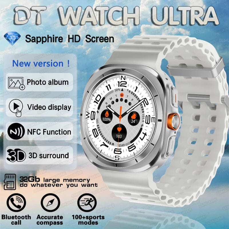 2025 nuevo reloj DT 7 Ultra reloj inteligente hombres 32GB memoria vídeo GPS NFC 47mm AMOLED Fitness rastreador deportivo salud relojes inteligentes mujeres