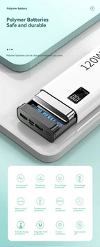 VIVO 120W Power Bank 50000mAh alta capacidad carga rápida Powerbank cargador de batería portátil para iPhone Samsung Huawei etc...-MovilExpressShop