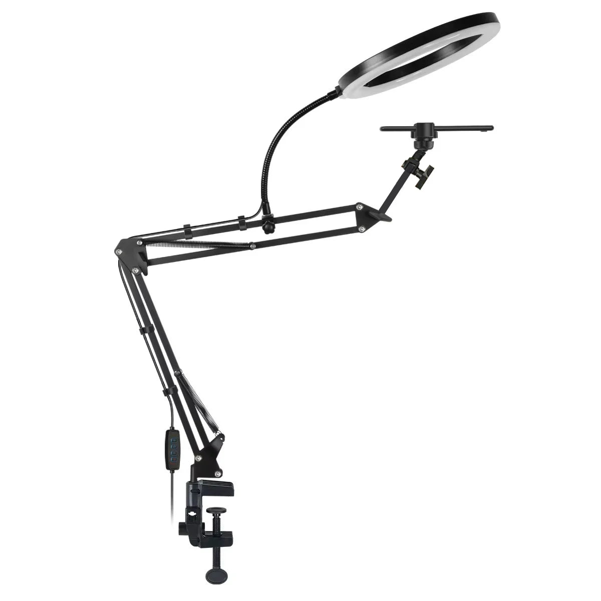 Soporte en vivo para teléfono móvil, iluminación superior profesional, cámara de disparo fija con grabación de instrucciones, palo Selfie de vídeo-MovilExpressShop