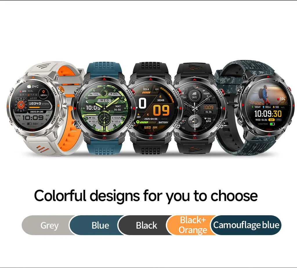 GUHUAVMI 2025 – Smartwatch Deportivo Grado Militar-MovilExpressShop