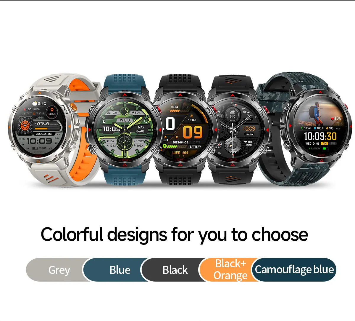 GUHUAVMI 2025 – Smartwatch Deportivo Grado Militar-MovilExpressShop