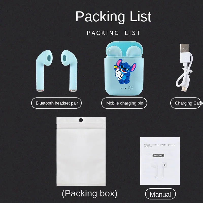 Disney-auriculares inalámbricos Stitzer TWS i7 Mini 2, cascos con Bluetooth 5,0, micrófono, estuche de carga, manos libres, novedad-MovilExpressShop