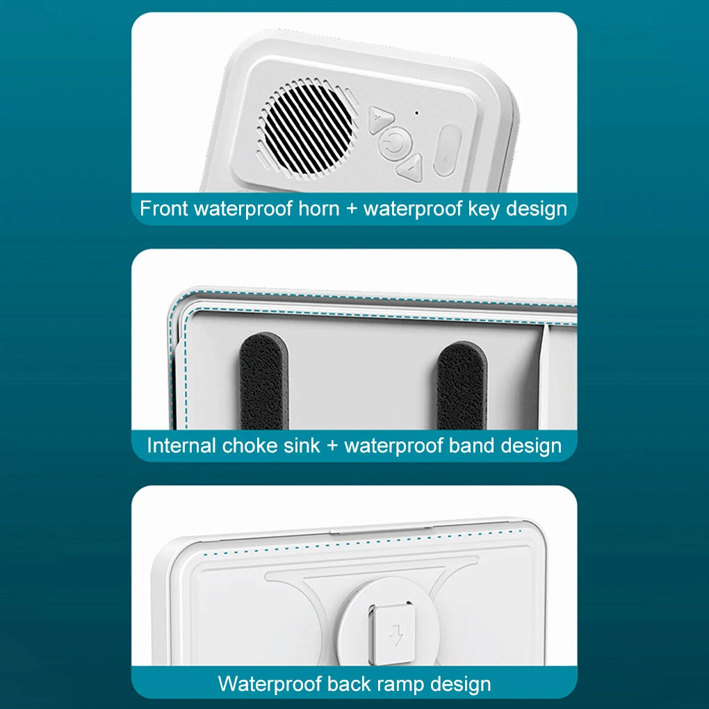 Soporte para teléfono de ducha con Altavoz Bluetooth IPX4, resistente al agua, antiniebla, pantalla táctil, soporte para teléfono de montaje en pared para ducha y baño 
 ?-MovilExpressShop