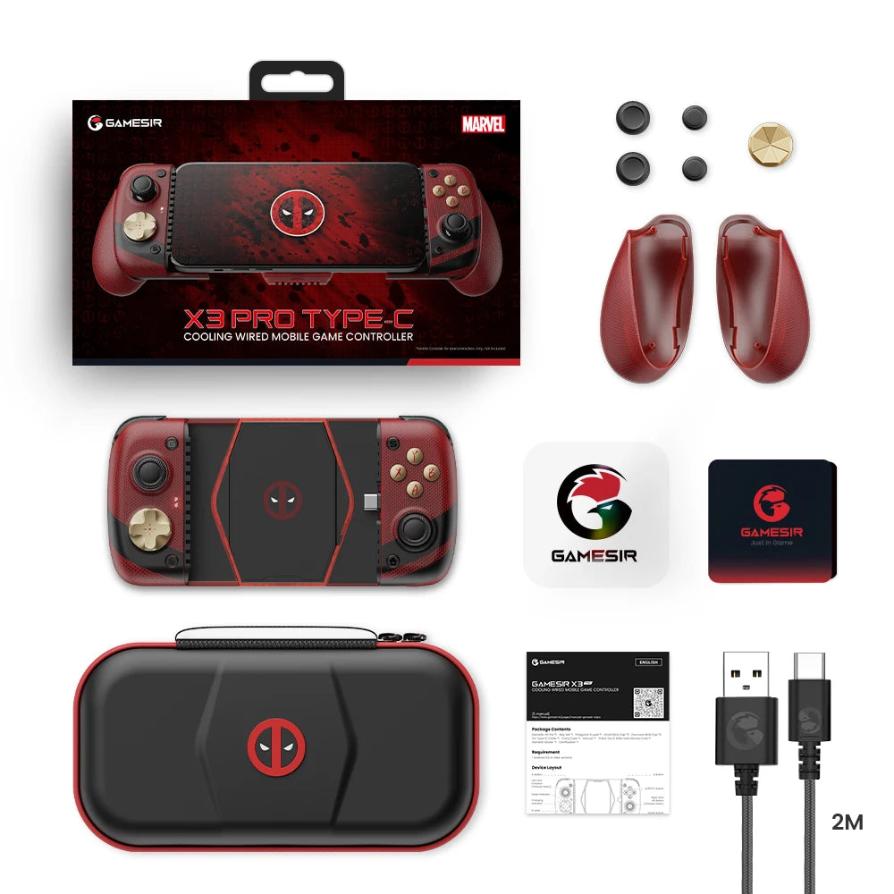Controlador de juegos móvil GameSir X3 Pro DeadPool Edition para iPhone 15 y Android tipo C Gamepad con palos de efecto Hall
