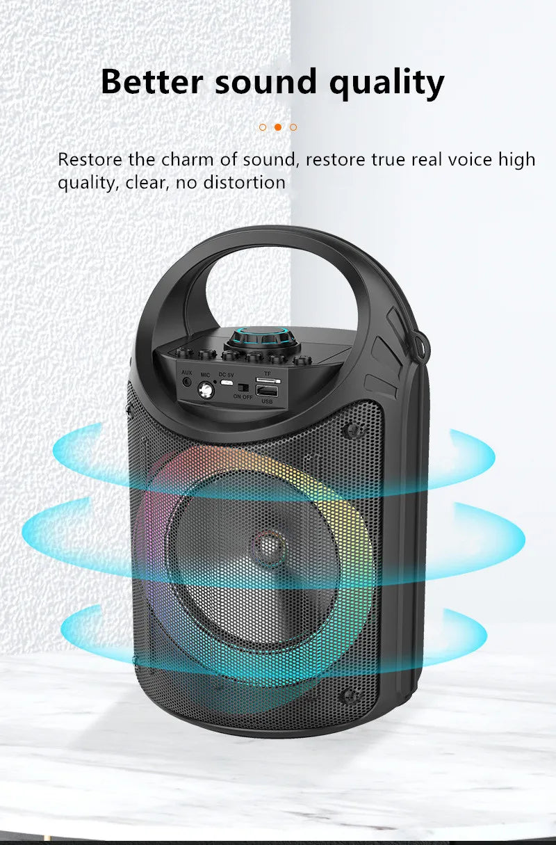 Altavoz Bluetooth portátil de baile cuadrado grande, columna de barra de sonido con luz LED colorida, caja de sonido KTV, Subwoofer Inalámbrico, Boombox de alta fidelidad-MovilExpressShop