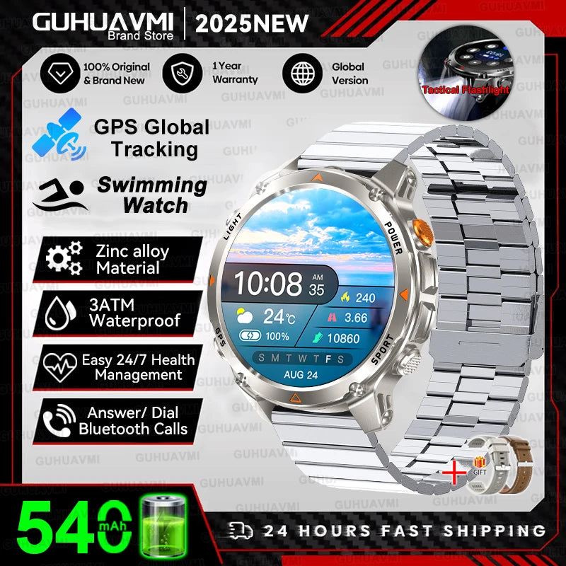 GUHUAVMI 2025 – Smartwatch Deportivo Grado Militar-MovilExpressShop
