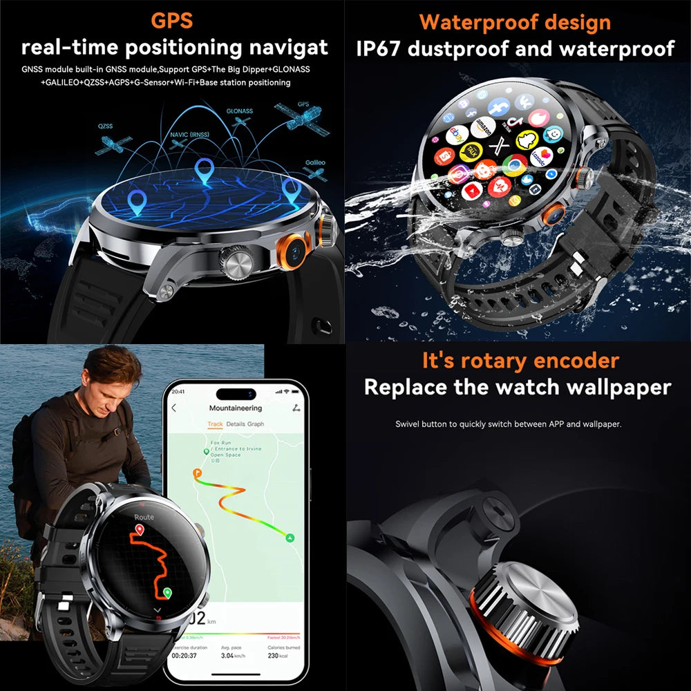 Reloj inteligente Android Netcom completo 5G/4G con cámara con tarjeta SIM videollamada AMOLED GPS WIFI Google Play mapas reloj inteligente para hombres y mujeres