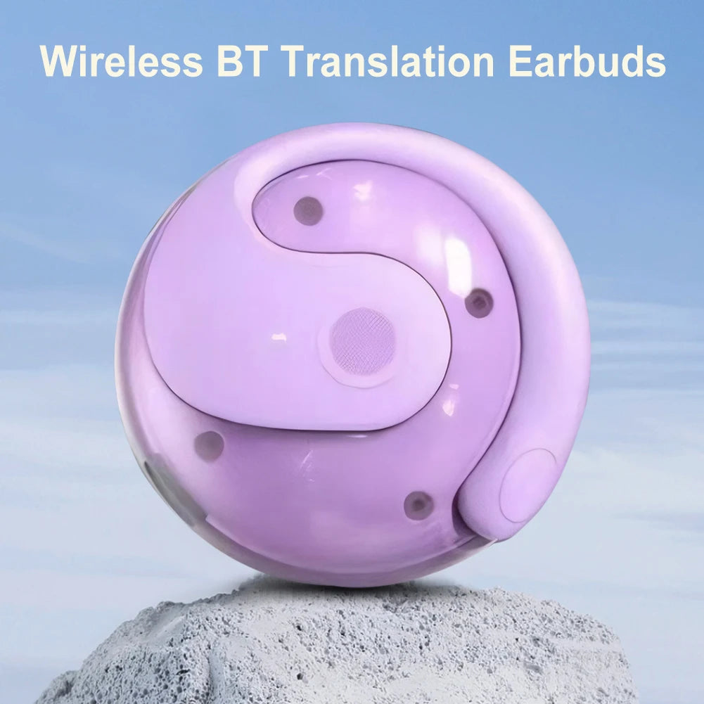 Auriculares inalámbricos BT AI con traducción, 99% de precisión, 144 idiomas, traducción de idiomas en tiempo Real, traductor de voz inteligente
