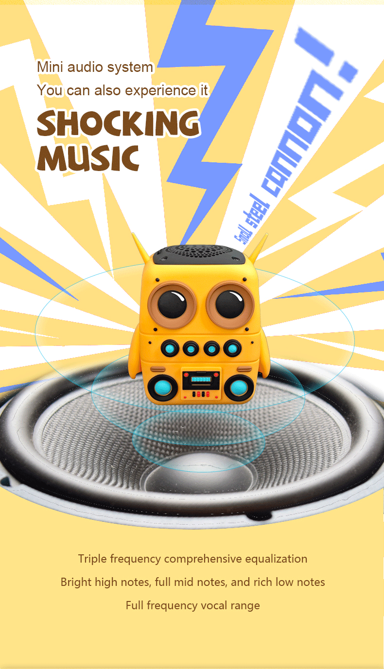 Buho Altavoz Bluetooth inalámbrico TK-200, minialtavoces portátiles impermeables IP65, compatible con tarjeta de memoria, estéreo HiFi, altavoces de graves pesados-MovilExpressShop