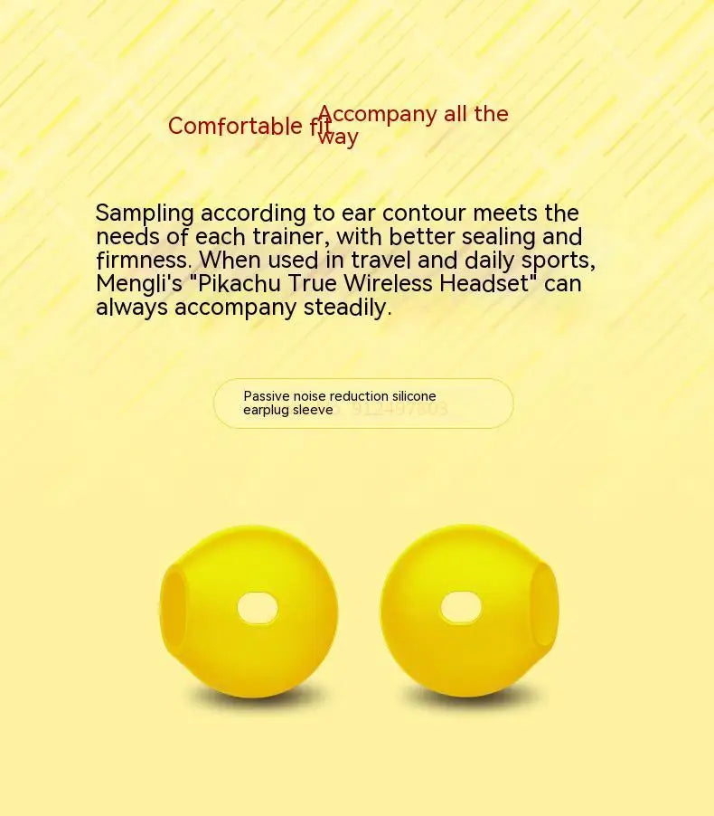 Pokemon Pikachu auriculares inalámbricos Bluetooth 5,0 auriculares Control táctil micrófono regalos universales deporte reducción de ruido-MovilExpressShop
