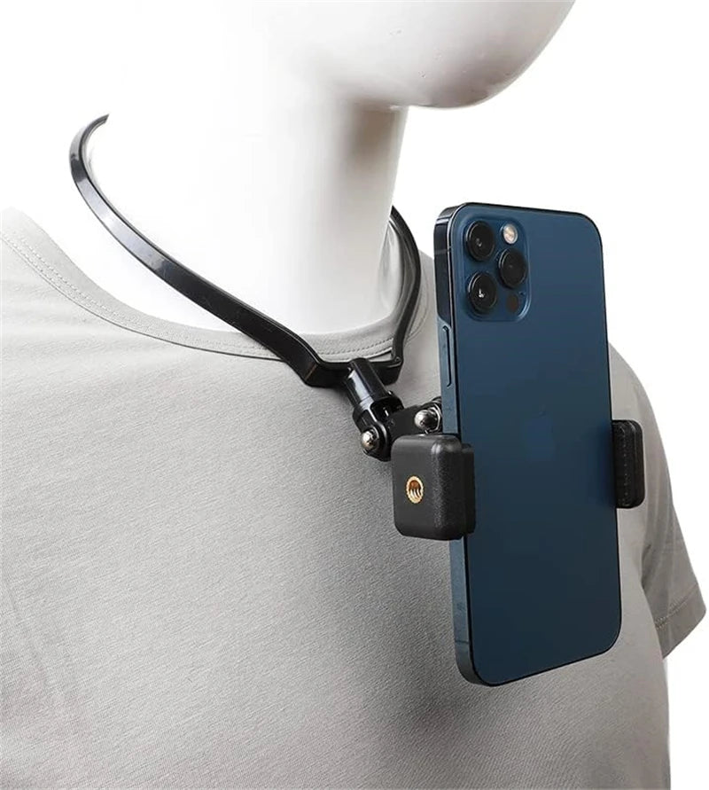 Soporte para el cuello para Selfie para teléfono móvil, manos libres, soporte para teléfono perezoso, soporte colgante Universal para IPhone GoPro 13 DJI Dock Racket-MovilExpressShop