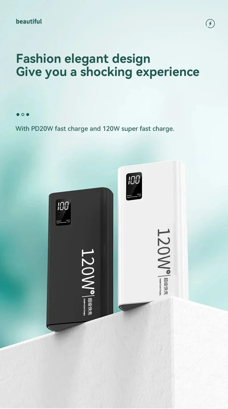 VIVO 120W Power Bank 50000mAh alta capacidad carga rápida Powerbank cargador de batería portátil para iPhone Samsung Huawei etc...-MovilExpressShop