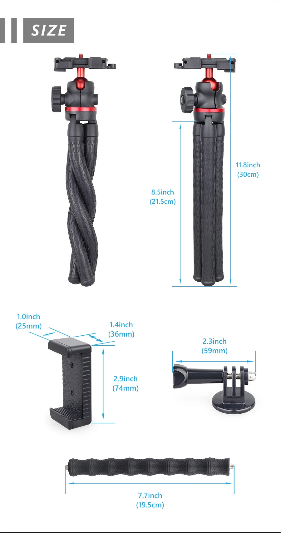 WEYLLAN DT45 Mini trípode de escritorio Control remoto carga máxima 2kg soporte portátil para cámara GoPro iPhone Xiaomi Huawei-MovilExpressShop