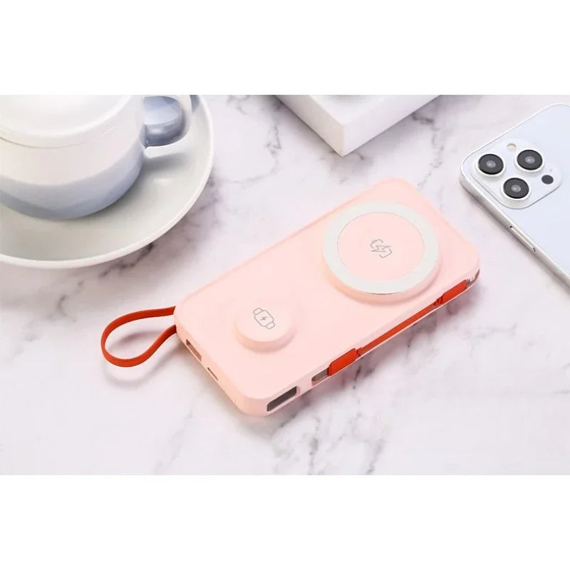 Banco de energía inalámbrico magnético de 30000mAh con cable para Apple Watch, batería externa portátil de carga rápida para iPhone y Android