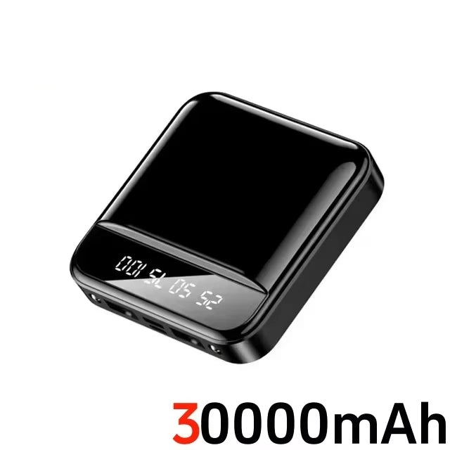 Xiaomi-Mini banco de energía de gran capacidad, 30000mah, carga súper rápida, Cable incorporado, batería externa portátil para Samsung y iPhone-MovilExpressShop