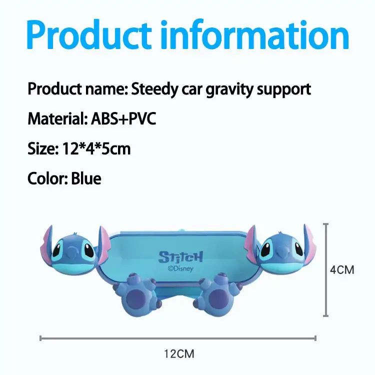 Soporte de teléfono de coche Disney Stitch para soporte GPS soporte de dibujos animados antideslizante a prueba de golpes soporte giratorio accesorios móviles