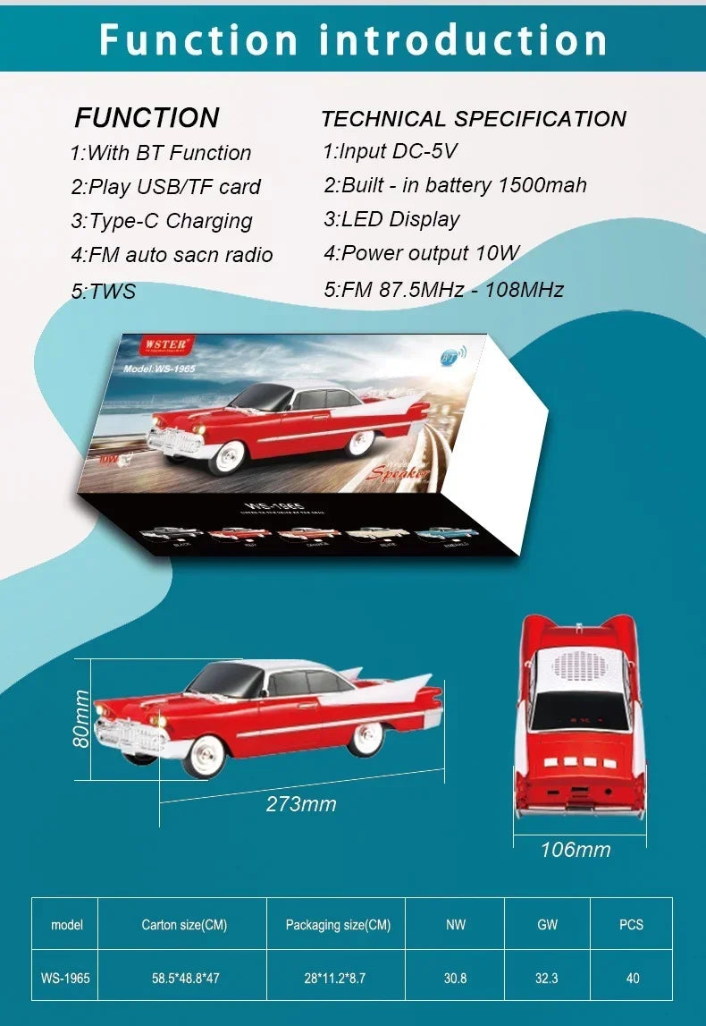 Dodge Custom Royal Lancer Altavoz Bluetooth inalámbrico-MovilExpressShop