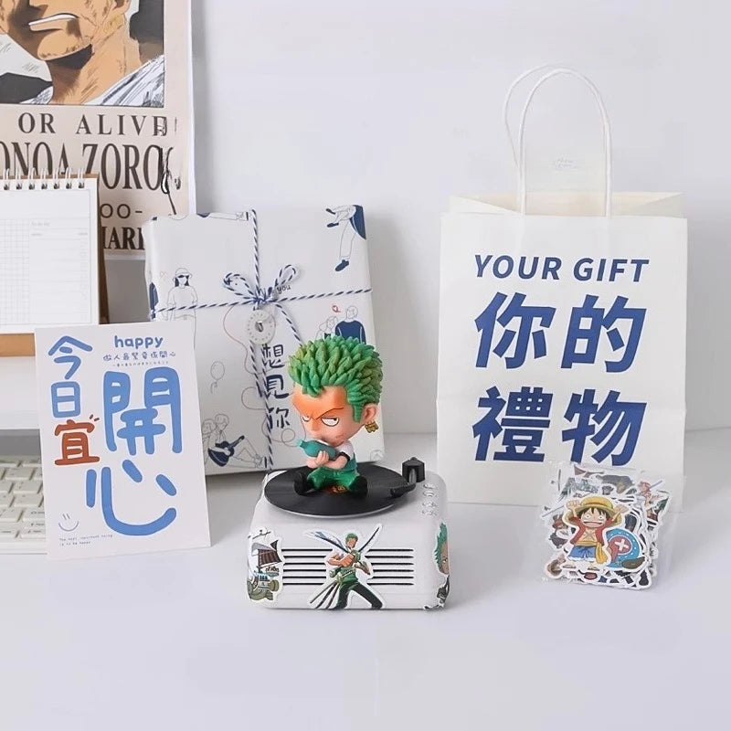 One Piece Monkey D. Luffy Roronoa Zoro Bluetooth sonido creativo de alto valor dibujos animados edición Q personaje CD tocadiscos regalo para niño-MovilExpressShop
