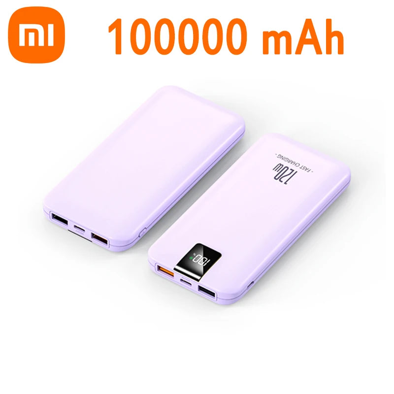 Batería de carga súper rápida Xiaomi 120W 200000 Banco de energía mAh 100000 Pantalla digital cuadrada portátil liviana de alta capacidad mAh-MovilExpressShop