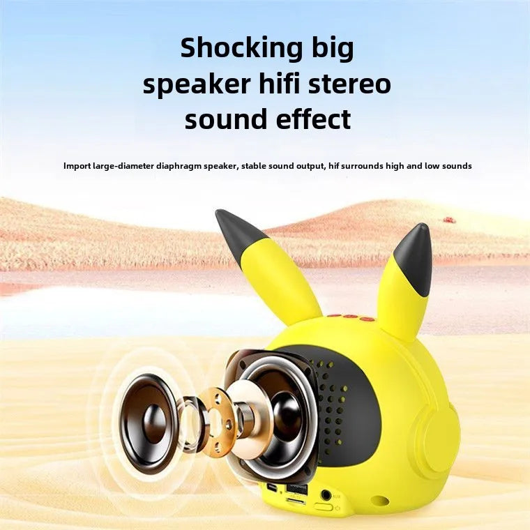 Pikachu Altavoz Bluetooth inalámbrico Altavoz pequeño portátil Subwoofer pesado Mini Bluetooth bajo Subwoofer regalos-MovilExpressShop
