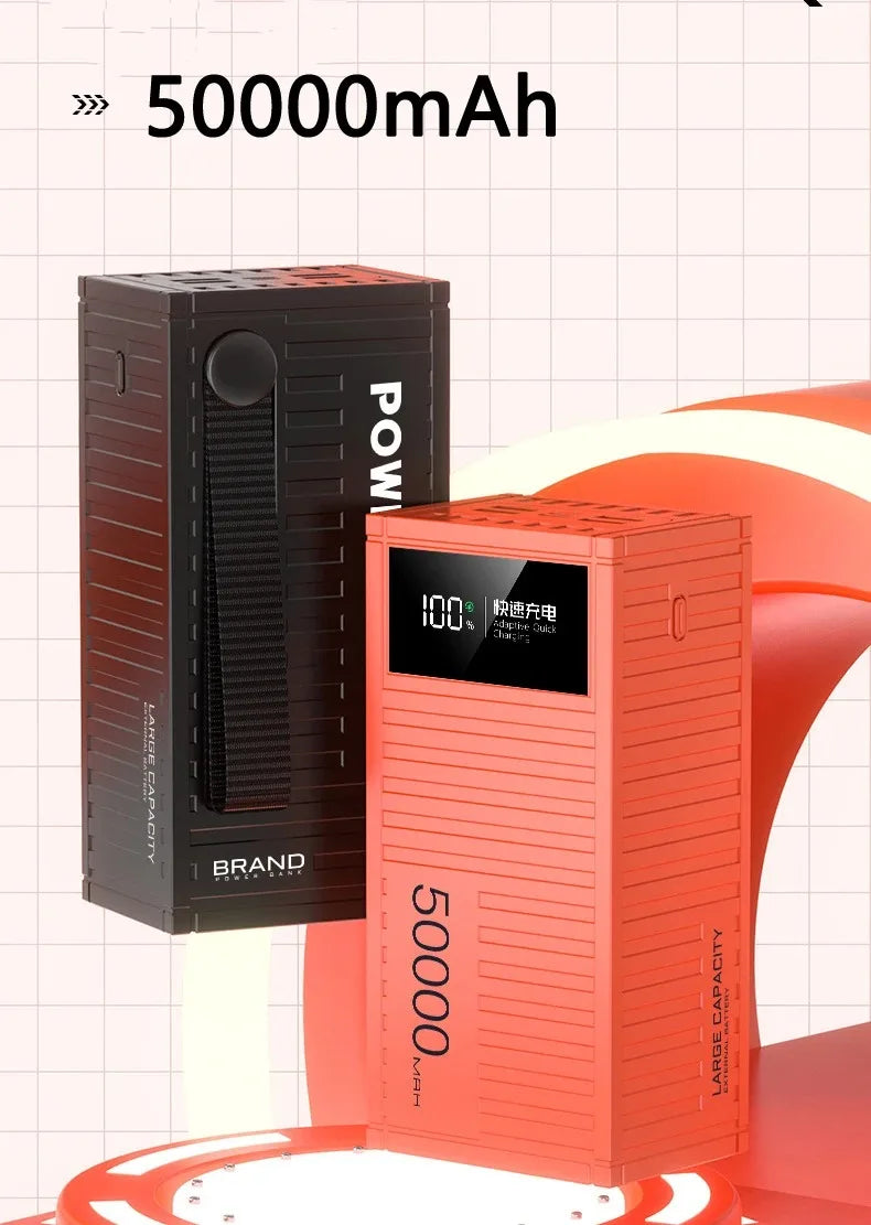 Banco de energía de carga portátil de gran capacidad de 50000mAh con 6 interfaces que soporta carga rápida de 120W adecuado para Xiaomi iPhone