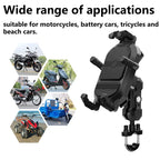 Soporte de teléfono para motocicleta, base de teléfono para GPS, soporte para Moto, manillar de teléfono móvil y montaje de espejo retrovisor para teléfono de 4-7 pulgadas