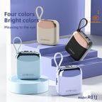 Kiki Shoot 10000mAh Mini Power Bank 66W carga rápida Powerbank batería certificada CCC con Cable para iPhone Xiaomi Huawei Samsung