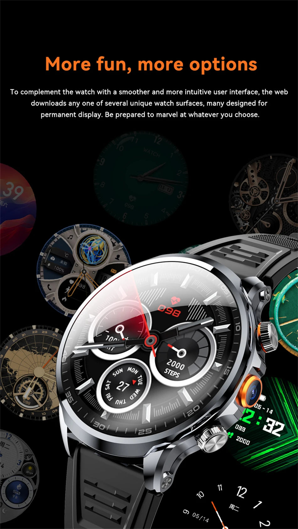 Reloj inteligente Android Netcom completo 5G/4G con cámara con tarjeta SIM videollamada AMOLED GPS WIFI Google Play mapas reloj inteligente para hombres y mujeres