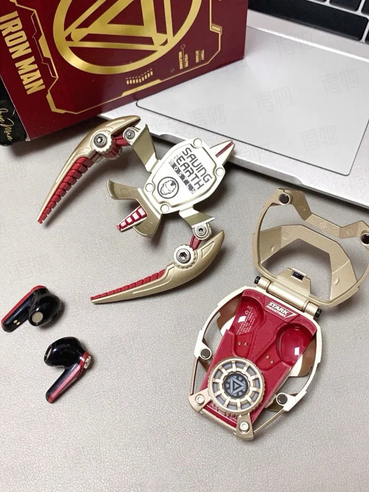 MARVEL Colaboración Auriculares Bluetooth ANC Cancelación activa de ruido Bluettoth Auriculares inalámbricos Deportes Juegos Regalo Iron Man-MovilExpressShop