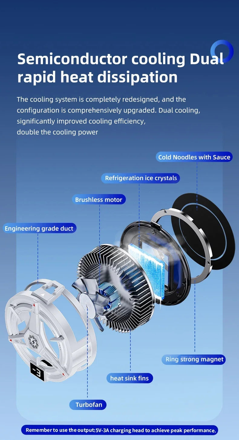Nuevo TL07 Semiconductor móvil magnético/clip trasero PUBG enfriador 5V/3A ventilador de refrigeración por congelación radiador con pantalla Digital de temperatura-MovilExpressShop