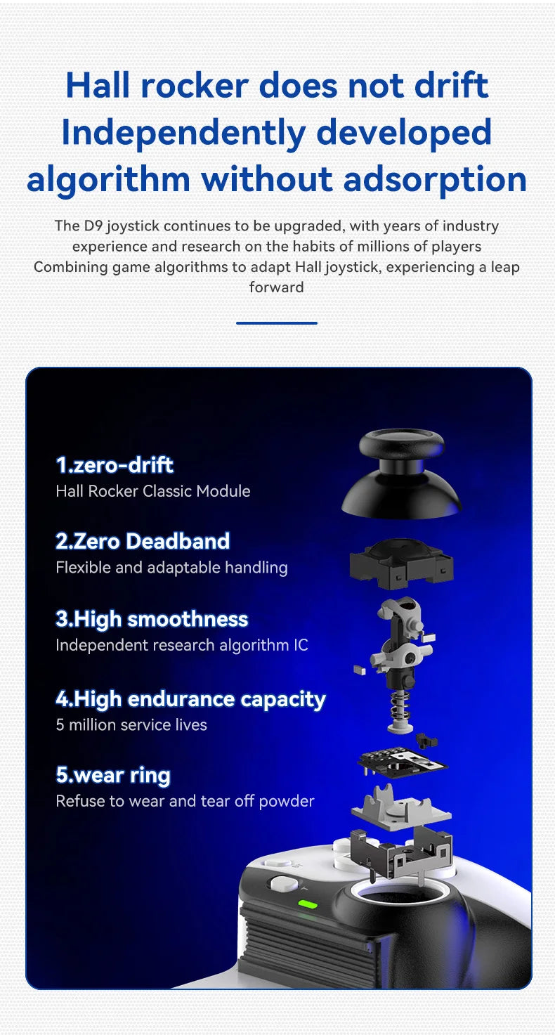 Controlador de juego de estiramiento para teléfono móvil D9, inalámbrico, Bluetooth, PC, tableta para Switch/PS3/PS4, controlador somatosensorial de doble salón-MovilExpressShop