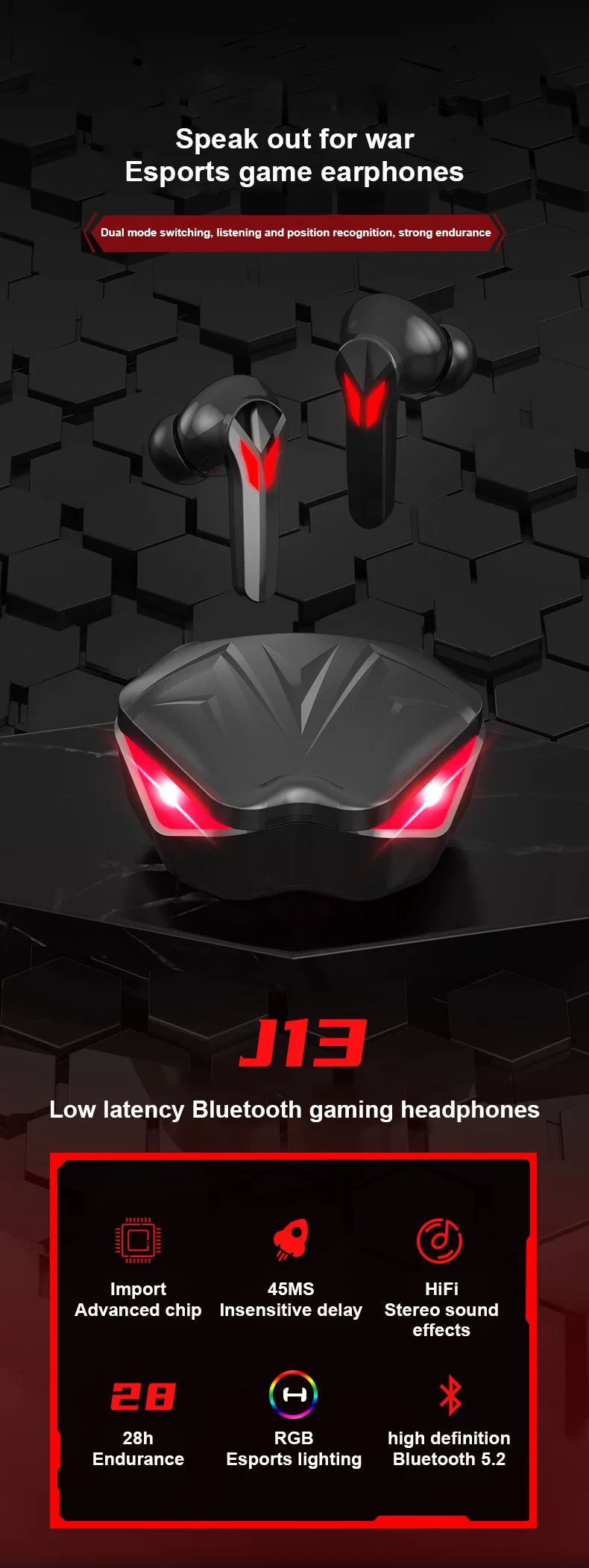 Auriculares inalámbricos, auriculares Bluetooth, auriculares con cancelación de ruido ENC-Calling, auriculares estéreo HiFi de baja latencia TWS Bluetooth 5.3