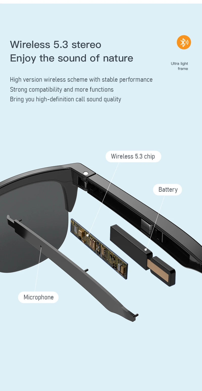 Xiaomi F06/7 nueva llegada gafas inteligentes con auriculares inalámbricos Bluetooth-MovilExpressShop