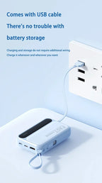 ROMOSS 4 en 1 Power Bank 500000mAh Gran Capacidad Cables Integrados Pantalla Digital Inteligente Ligera Batería Portátil Para iPhone y android