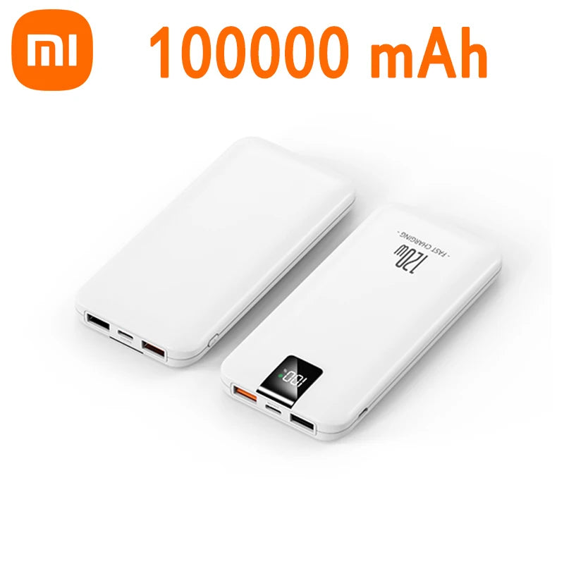 Batería de carga súper rápida Xiaomi 120W 200000 Banco de energía mAh 100000 Pantalla digital cuadrada portátil liviana de alta capacidad mAh-MovilExpressShop