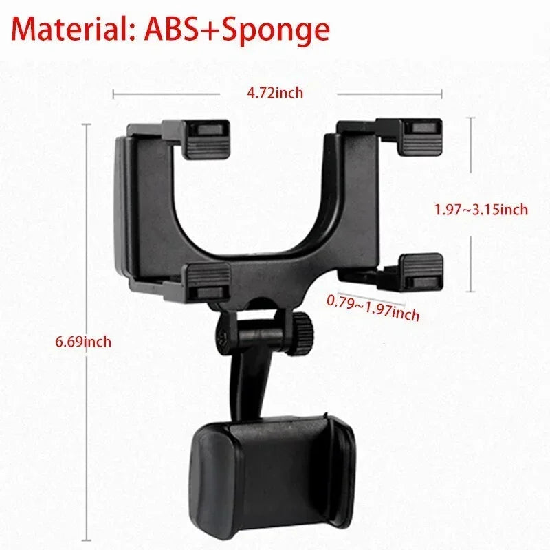 Soporte para teléfono de coche 360, soporte de montaje para espejo retrovisor, navegación GPS, soporte para móvil, Clip plegable, soporte ajustable para teléfono móvil para coche