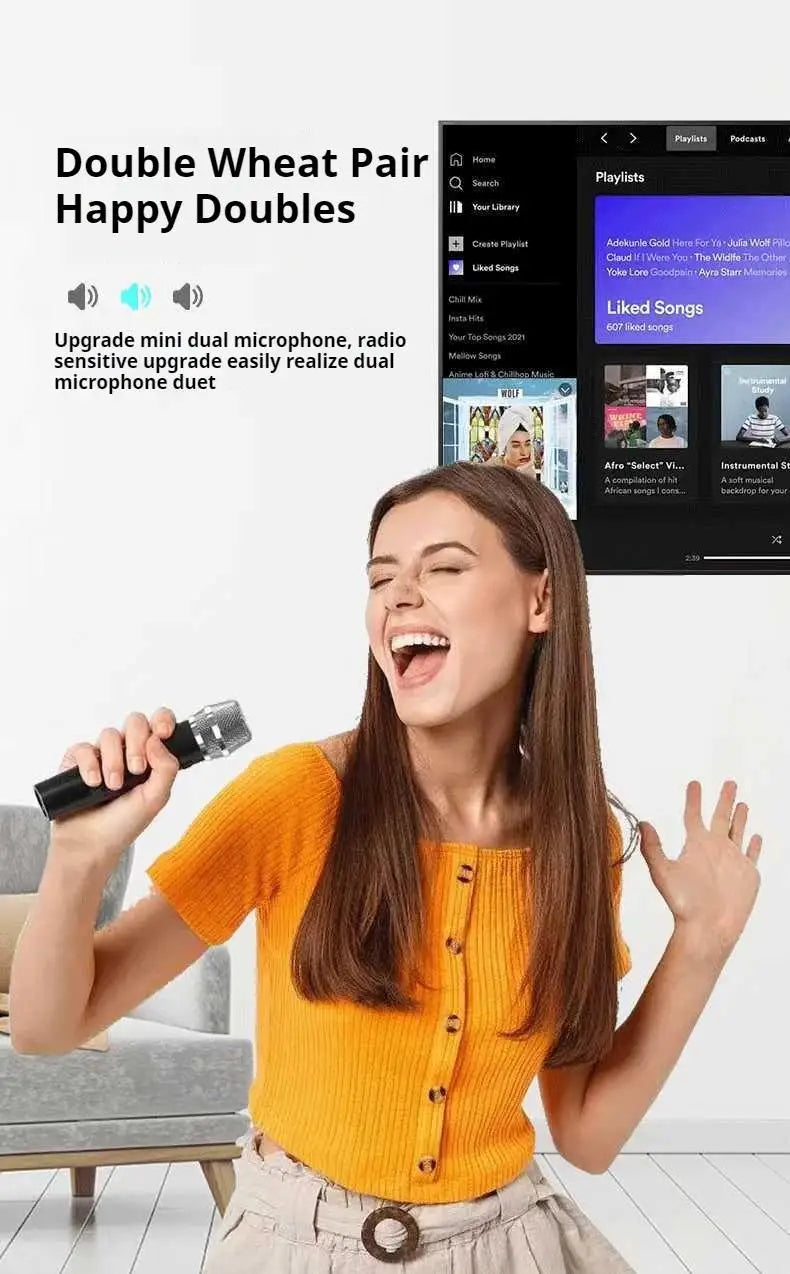 Altavoz Bluetooth inalámbrico portátil para Karaoke, máquina De micrófono, Subwoofer, caja De sonido potente, música, Caixa De Som Bocina Audio-MovilExpressShop