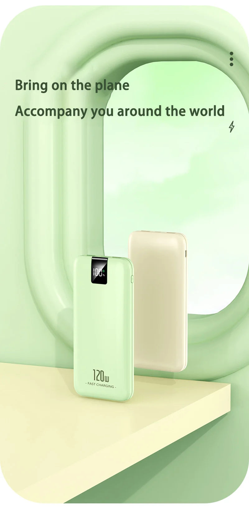 Batería de carga súper rápida Xiaomi 120W 200000 Banco de energía mAh 100000 Pantalla digital cuadrada portátil liviana de alta capacidad mAh-MovilExpressShop