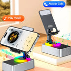 Soporte para teléfono con alimentación de Audio compatible con Bluetooth, soporte giratorio para teléfono con altavoz inalámbrico, soporte plegable ajustable para teléfono móvil-MovilExpressShop