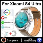 Nuevo para Xiaomi S4 Ultra deportes al aire libre reloj inteligente hombres 1,53 pulgadas AMOLED NFC GPS brújula ritmo cardíaco impermeable BT llamada Smartwatch