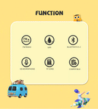 Buho Altavoz Bluetooth inalámbrico TK-200, minialtavoces portátiles impermeables IP65, compatible con tarjeta de memoria, estéreo HiFi, altavoces de graves pesados-MovilExpressShop